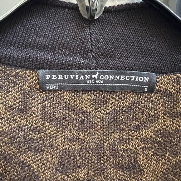 Peruvian Connection Drop Shoulder Paolma Cardigan Sz S Relaxed Fit Button Down - Picture 4 of 5